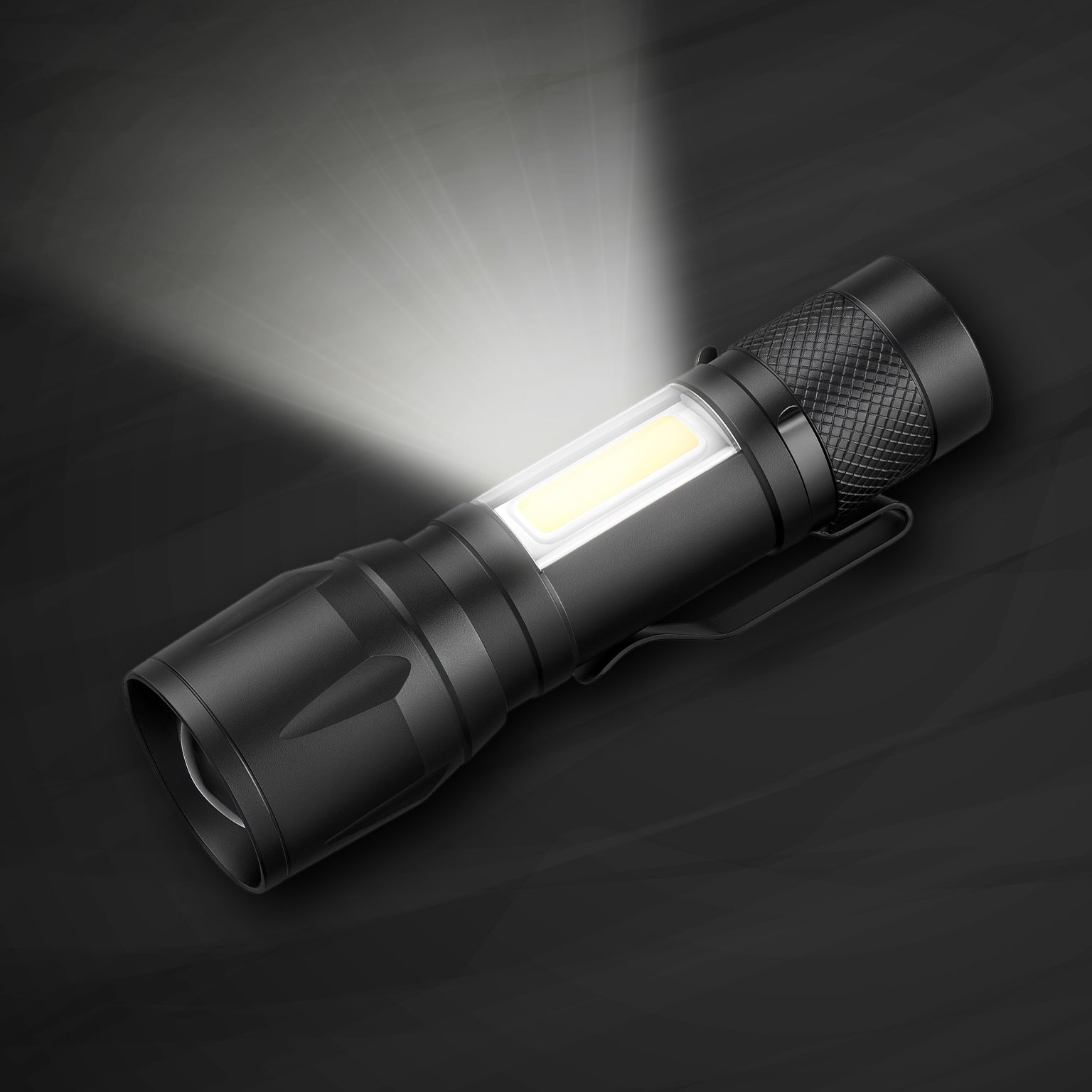 Greenlands Mini LED Rechargeable Pocket Torch – 200 Lumens, 3 Modes, Zoom Focus | Camping & Hiking Flashlight