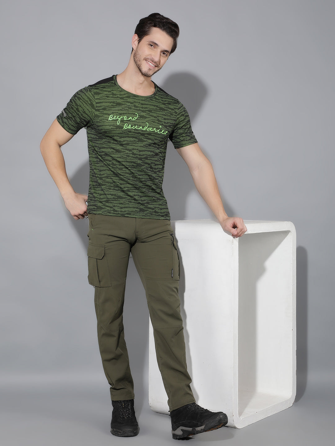 Greenlands T-Shirt HS JACQUARD R Green/ Black