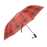 Greenlands 2-Fold 27-Inch Umbrella | UV Protection, Silver Lining, Wind-Resistant | Plaid Design, Rose-Gold Handle | Sun & Rain Umbrella