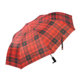 Greenlands 2-Fold 27-Inch Umbrella | UV Protection, Silver Lining, Wind-Resistant | Plaid Design, Rose-Gold Handle | Sun & Rain Umbrella