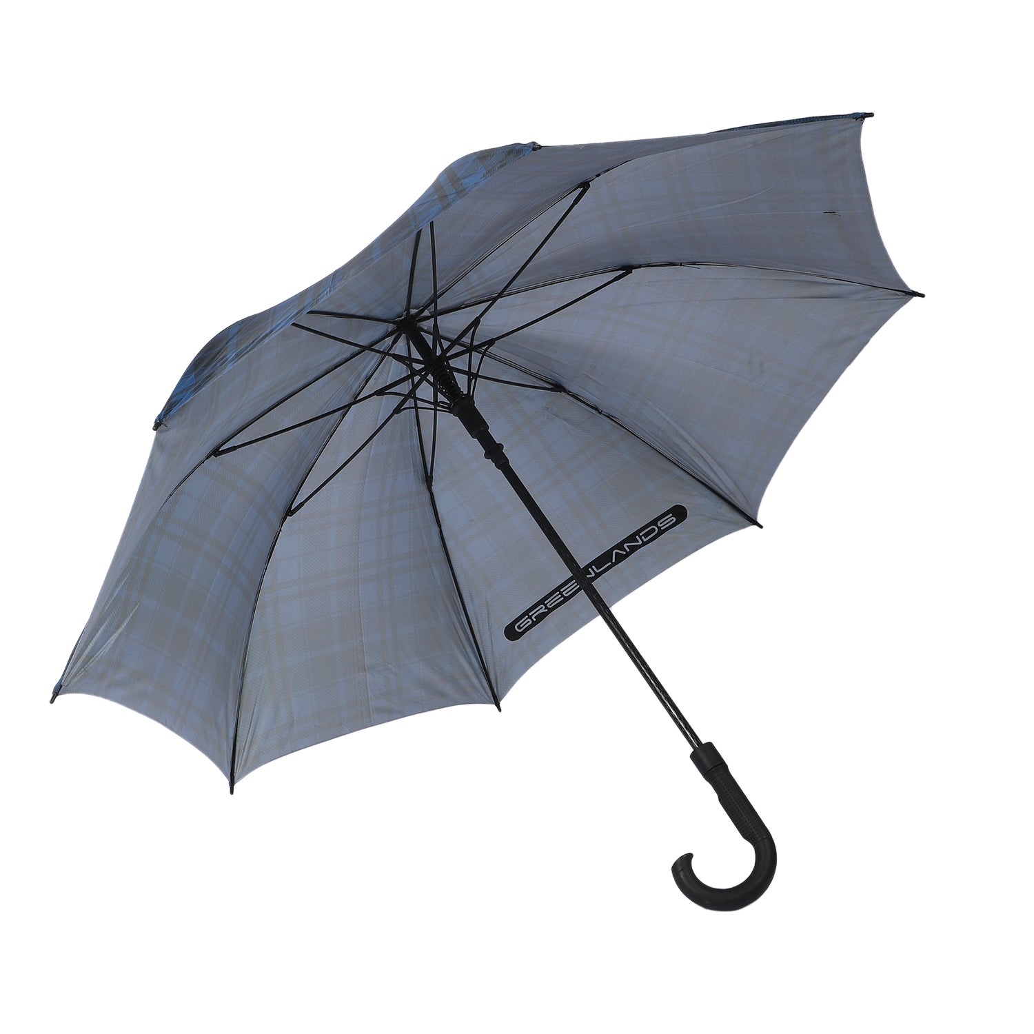 Greenlands Long 27-Inch Stick Umbrella | UV Protection, Windproof, Silver Lining | Auto-Open, J-Shape Handle | Monsoon & Sun Umbrella