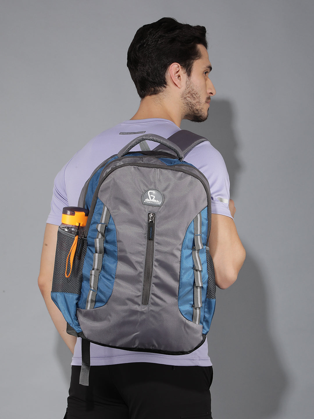 Greenlands 33L Martian Laptop Backpack | Fits 17" Laptop, External Bottle Holder | Ideal for Men & Women | Perfect for Travel, Office, School & Hiking (Blue)