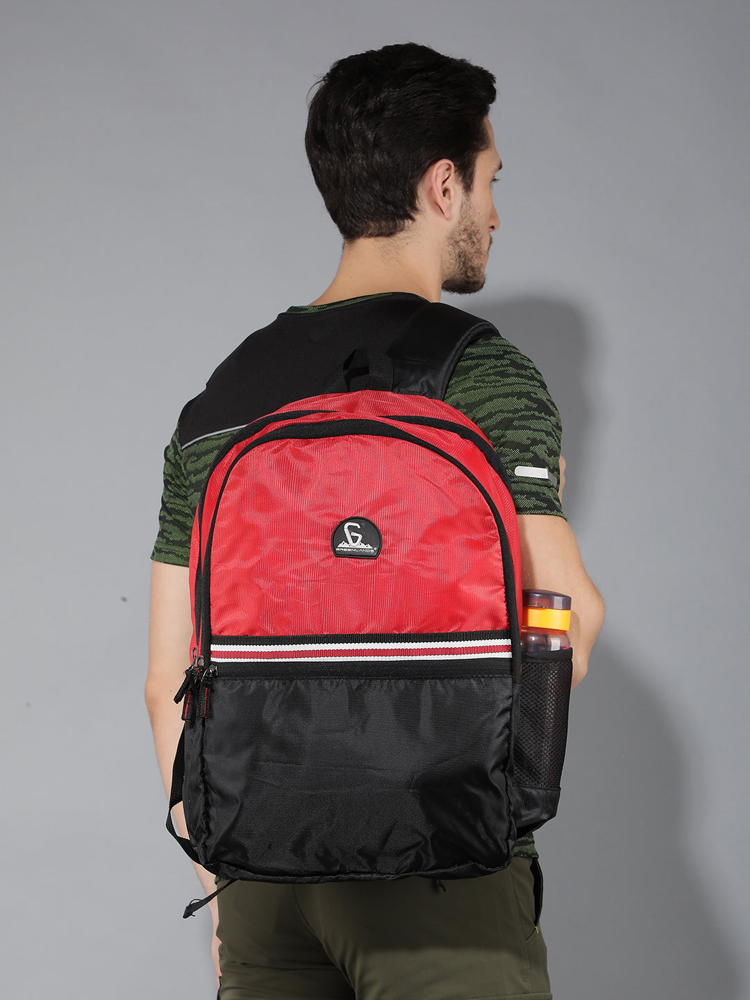 Greenlands 29L Stria Lightweight Backpack (Red) | S-Curved Shoulder Straps & Spacious Compartment | Ideal for Men & Women | Perfect for Travel, School & Office