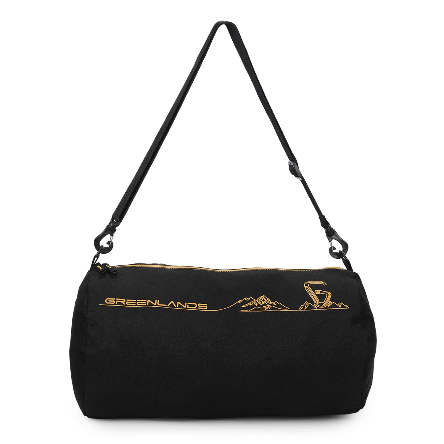 Greenlands Barrel Gym Bag with Detachable Sling Strap | Water-Resistant Duffel | Black
