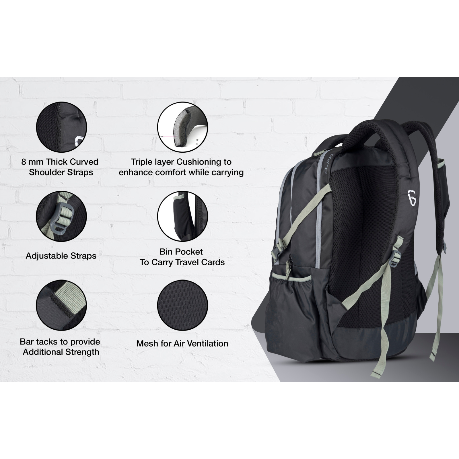 Greenlands Quad Backpack - Dark Grey