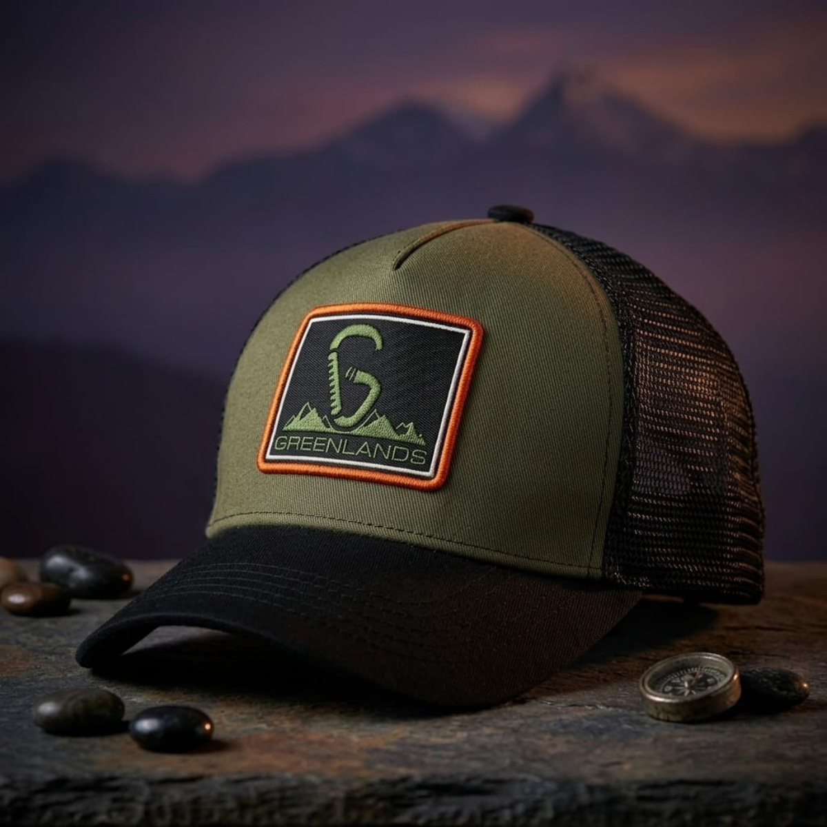 Greenlands Shield Cap | Premium Trucker Hat | Breathable Mesh, Embroidered Logo, Snapback | Outdoor & Travel Cap