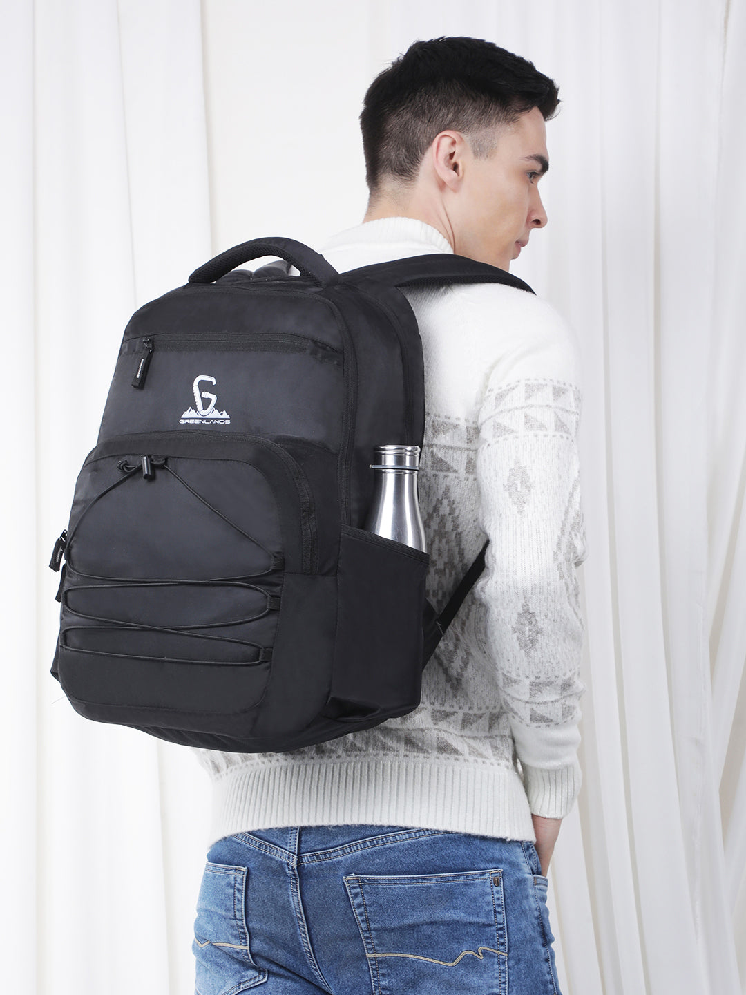 Greenlands 37L Ziggy Backpack with Attached Rain Cover – 2 Spacious Compartments, Ideal for Office, School, Travel, Trekking and Trips – Unisex, D Grey