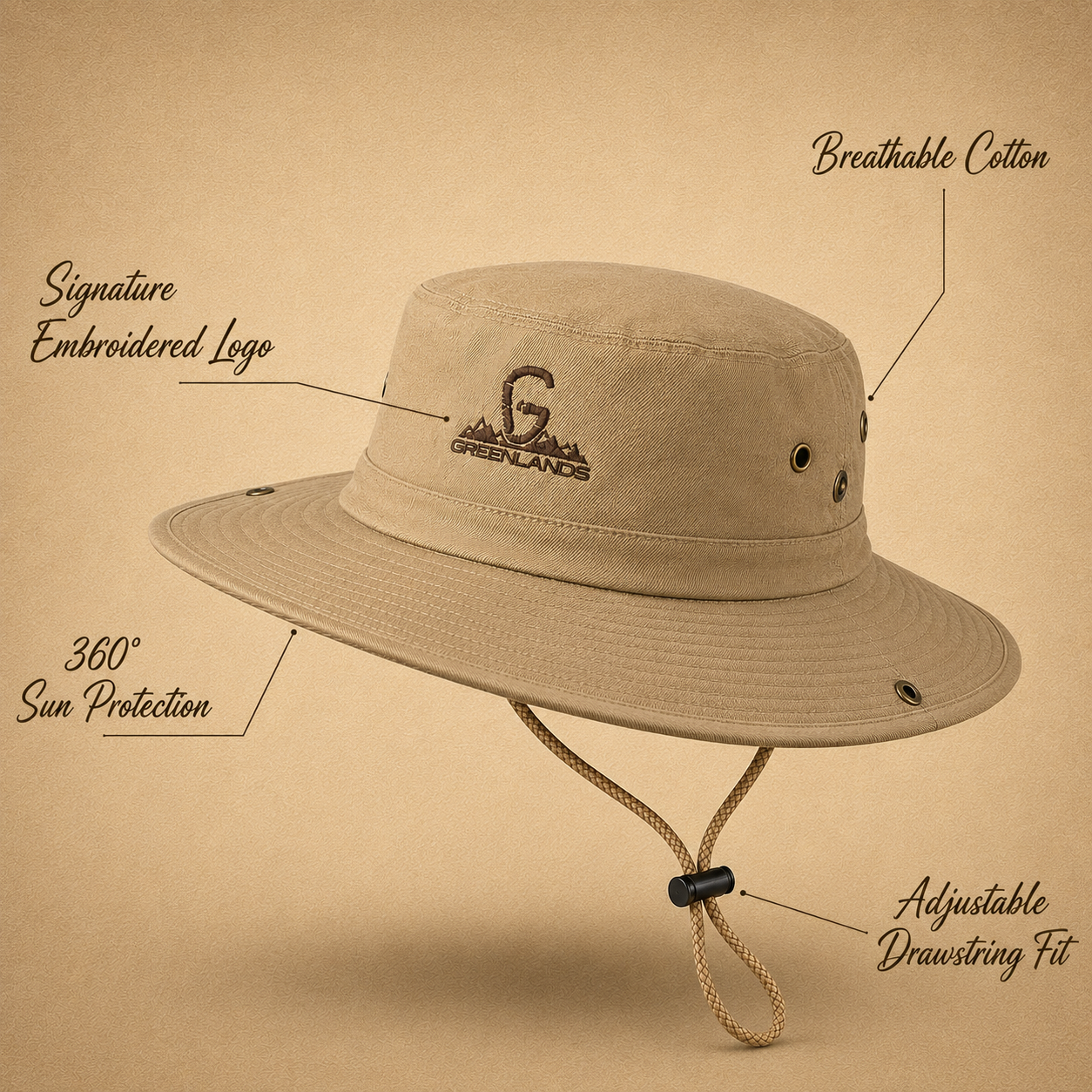 Convex Outdoor Hat – Beige