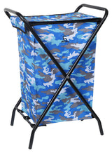 Greenlands 30L Large Mild Steel Blue Camping Storage Bin with Folding Frame with Rust-Resistant Polyester Fabric for Outdoor Gear- No Assembly Required