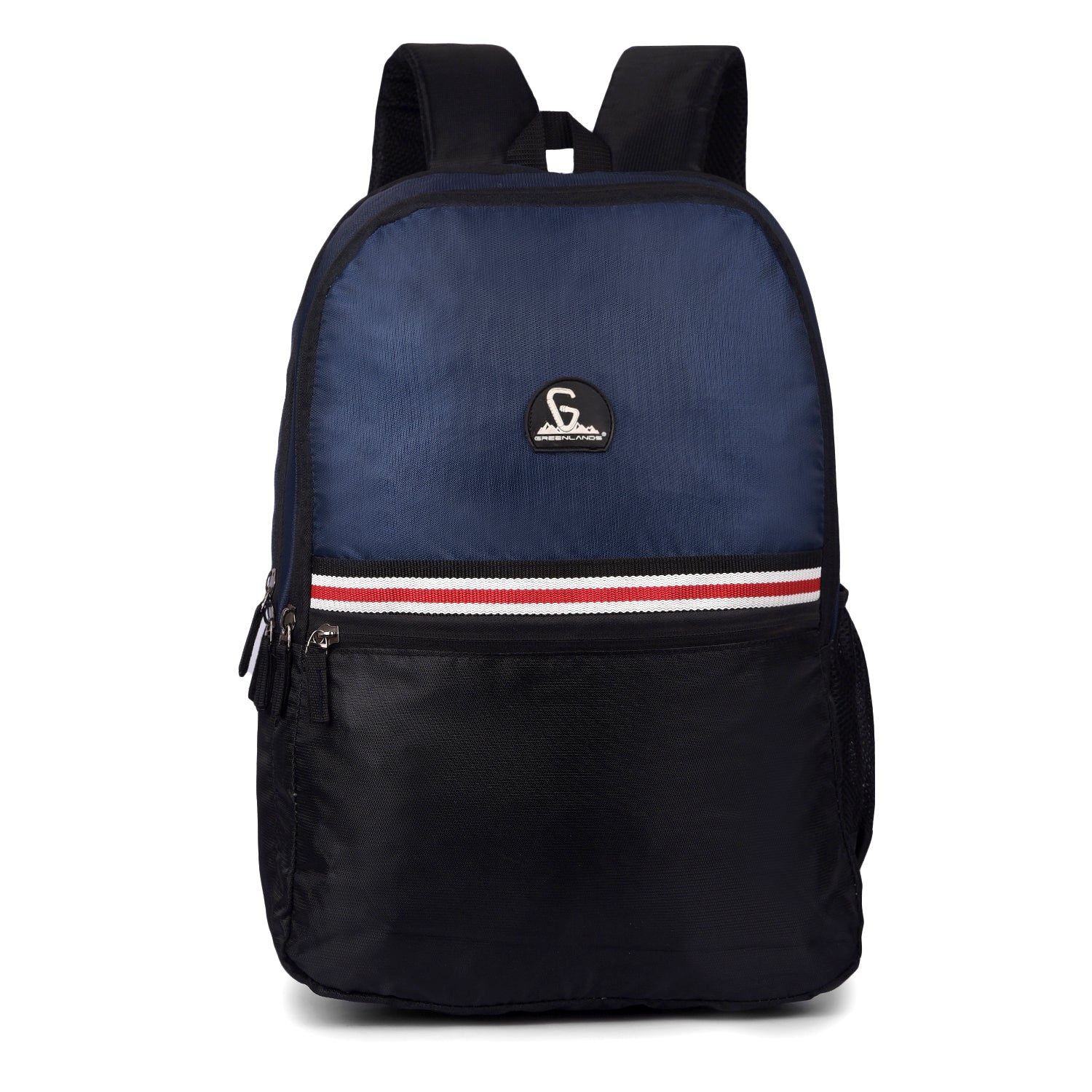 Greenlands 29L Stria Lightweight Backpack (Navy/Black) | S-Curved Shoulder Straps & Spacious Compartment | Ideal for Men & Women | Perfect for Travel, School & Office