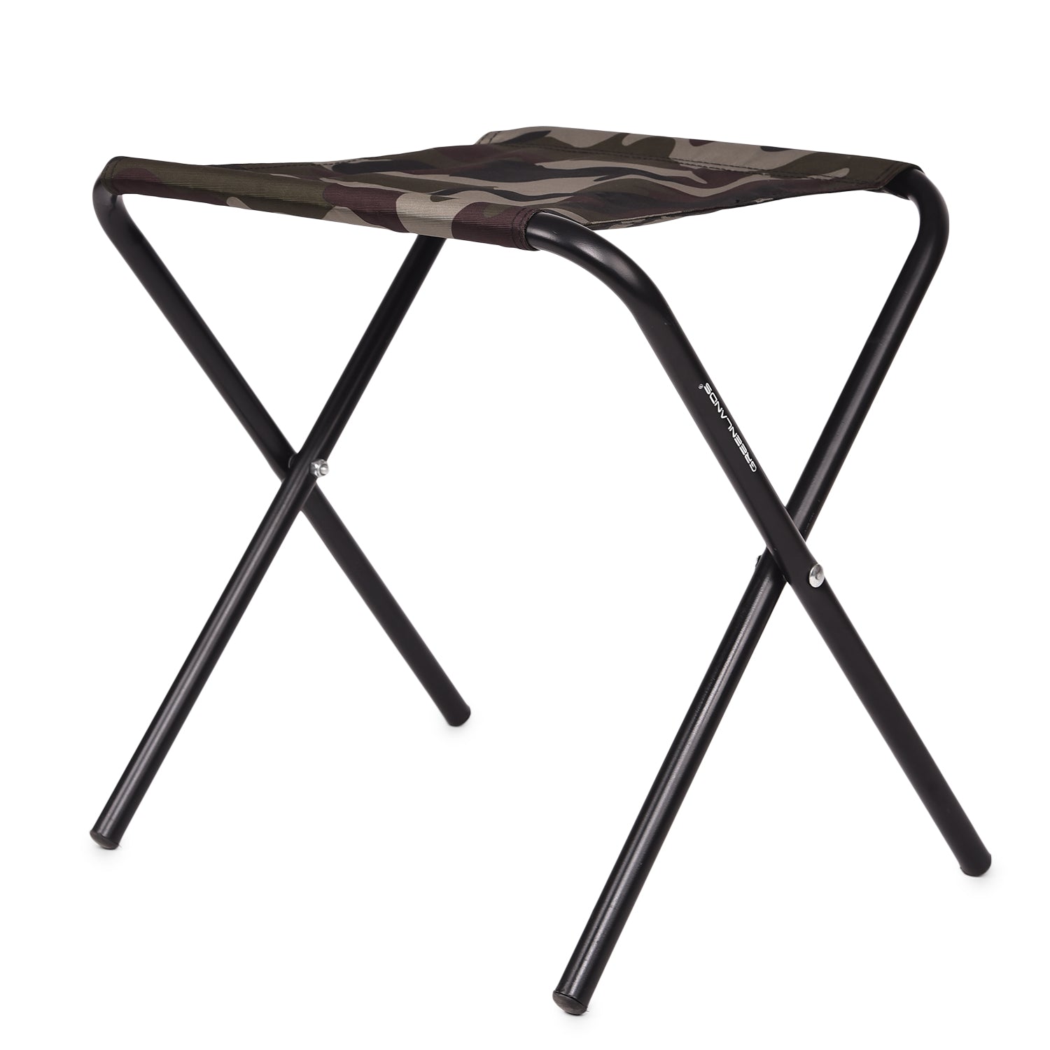 Greenlands Foldable Camping Stool – Mild Steel Small, Camo | Compact Portable Stool for Outdoor & Trekking