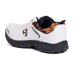 SG Savage Stud Shoe: Dynamic Navy Blue & Vibrant Orange Cricket Footwear