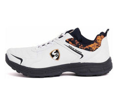 SG Savage Stud Shoe: Dynamic Navy Blue & Vibrant Orange Cricket Footwear