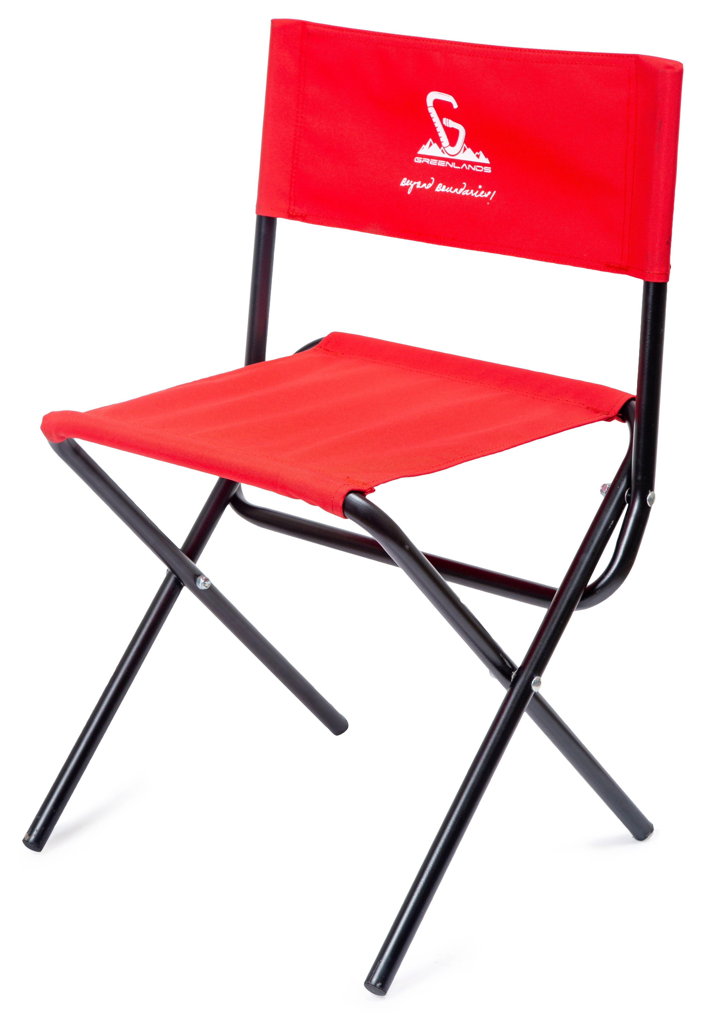 Greenlands Foldable Camping Chair – Mild Steel, Red | Portable Outdoor Folding Chair for Camping & Travel