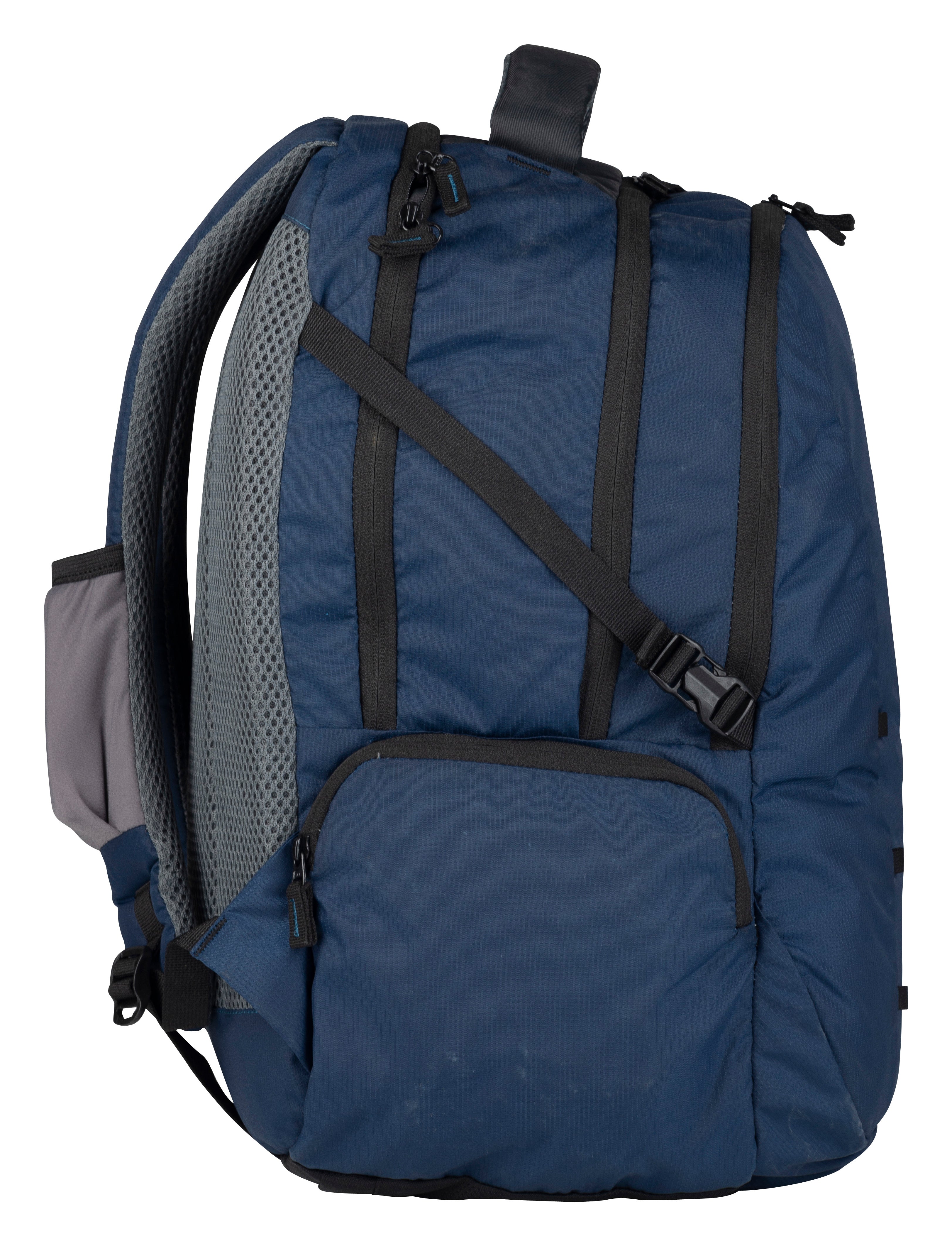 Greenlands 42L Quad Backpack with 17.3" Laptop padded sleeve | Attached Rain Cover | Lightweight bag with 3 Large Compartments | Ideal for School, College, Office & Travel | Navy