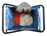 Greenlands 30L Large Mild Steel Blue Camping Storage Bin with Folding Frame with Rust-Resistant Polyester Fabric for Outdoor Gear- No Assembly Required