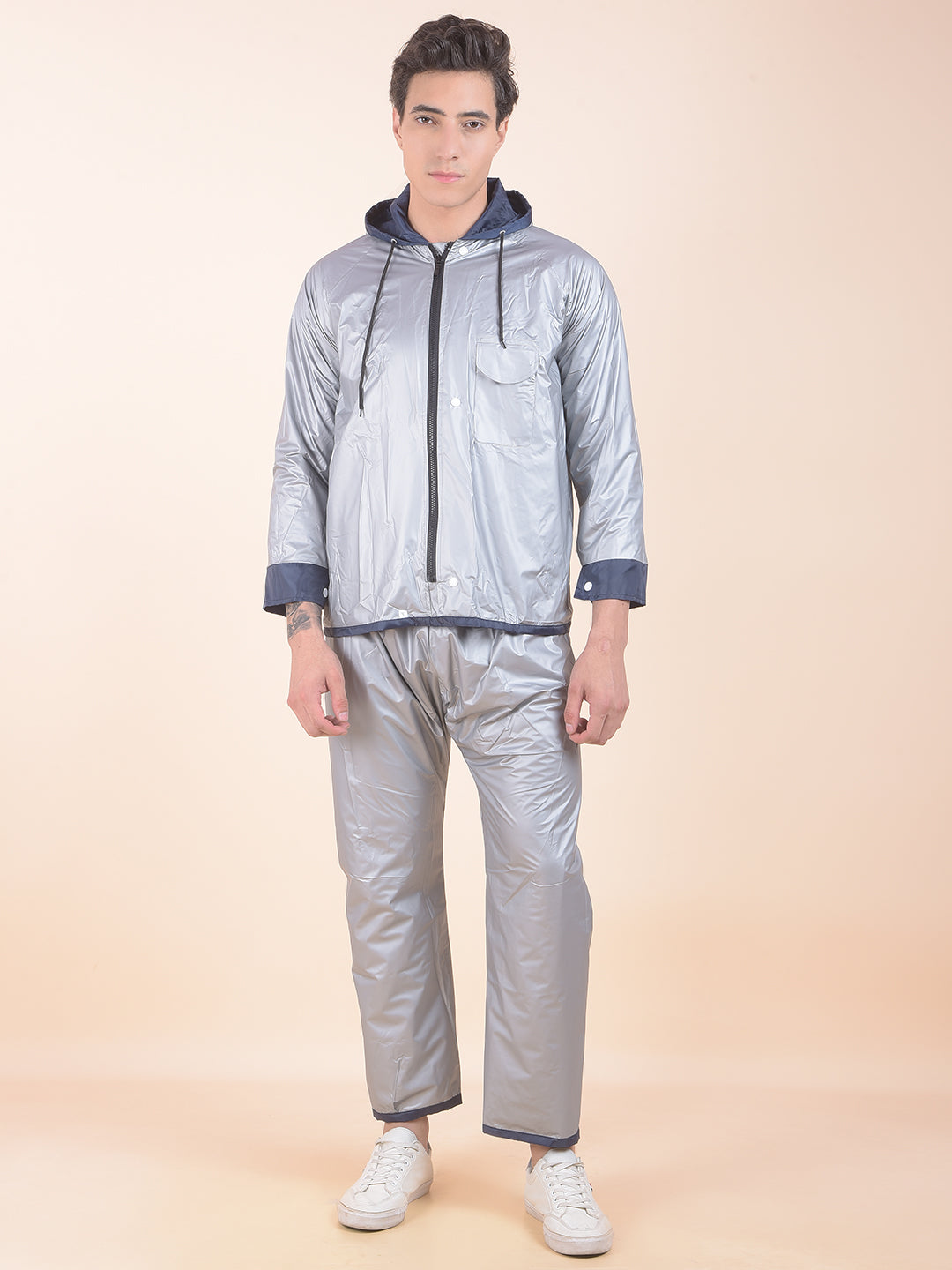 Greenlands Waterproof Rain Suit for Men & Women | Hooded Rain Jacket & Trouser Set | Reversible | Navy