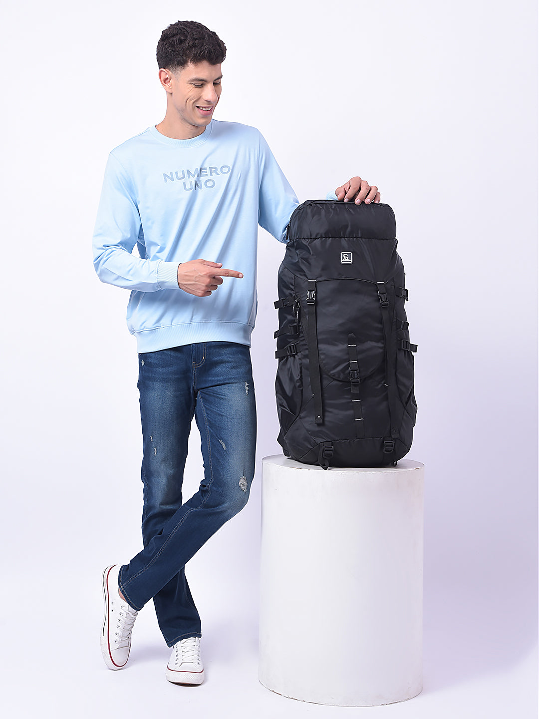 Greenlands Rucksack AXIDO X 50L — Adventure Travel Backpack Padded Back Support, U-Shaped Compartment, Hood Pocket, Ergonomic Padded Support, Bungee Cord and Safety Whistle