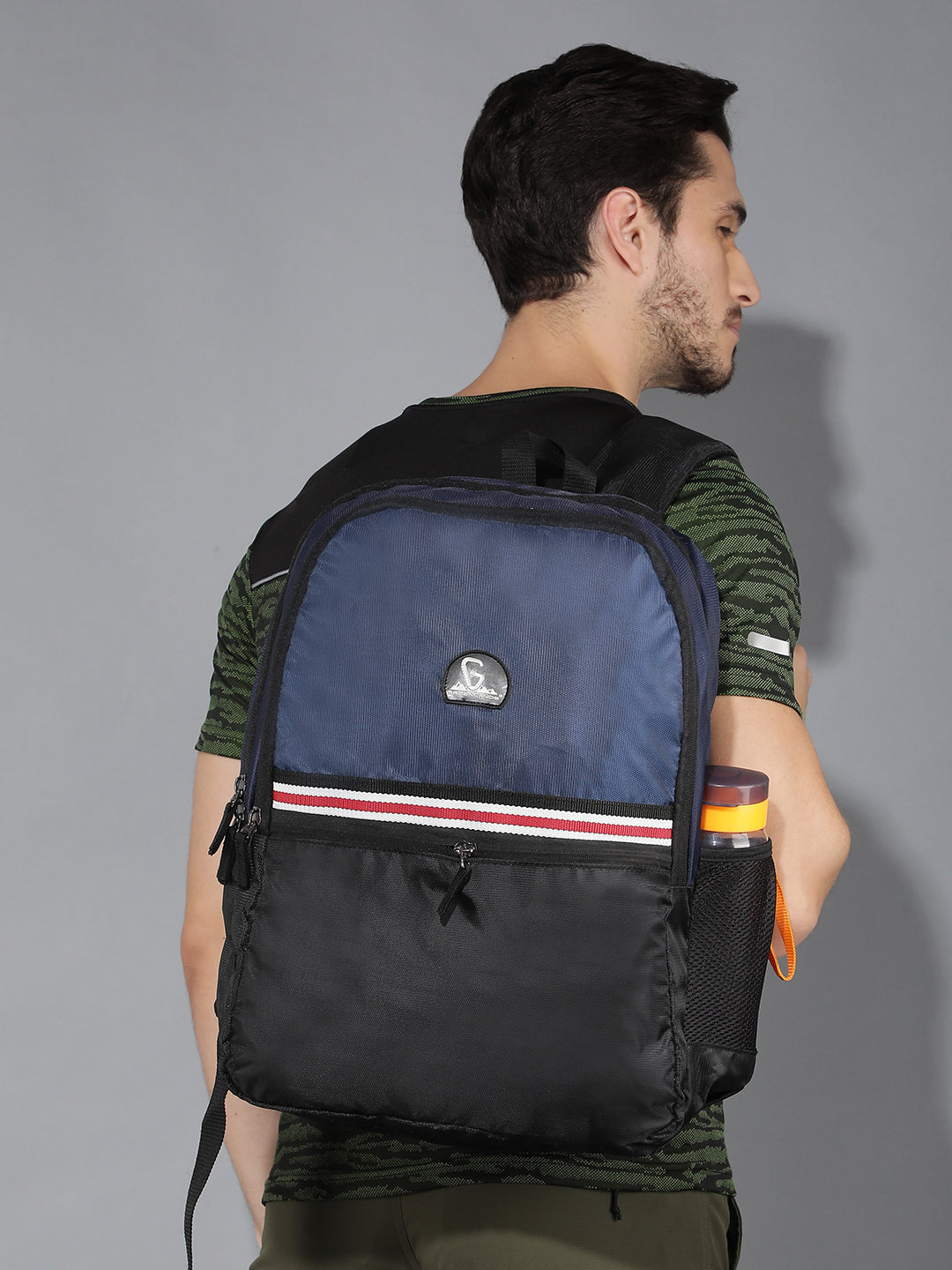 Greenlands 29L Stria Lightweight Backpack (Navy/Black) | S-Curved Shoulder Straps & Spacious Compartment | Ideal for Men & Women | Perfect for Travel, School & Office