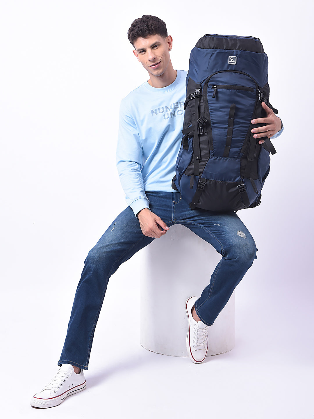 Greenlands GLOBO X 45L Rucksack| Unisex Travel Backpack for Hiking, Trekking, Camping | Spacious Top-Loading Compartment, U-Shaped Access, Rain Cover, Bungee Cord, Padded Straps and Waist Belt