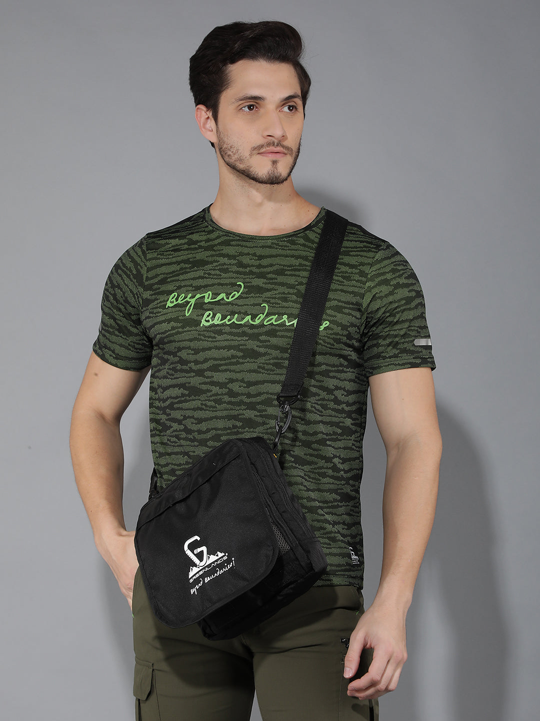 Greenlands Active Sling Bag – Black | Crossbody Chest Bag for Sports, Travel & Everyday Carry