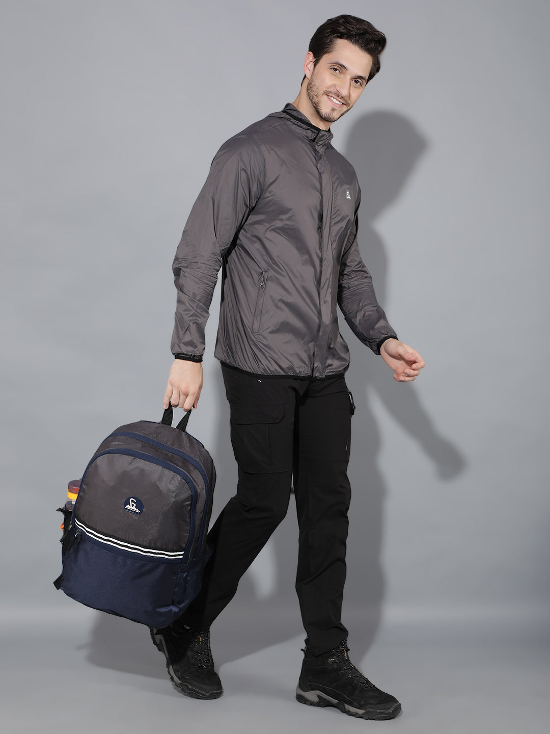 Greenlands 29L Stria Lightweight Backpack (Grey/Navy) | S-Curved Shoulder Straps & Spacious Compartment | Ideal for Men & Women | Perfect for Travel, School & Office
