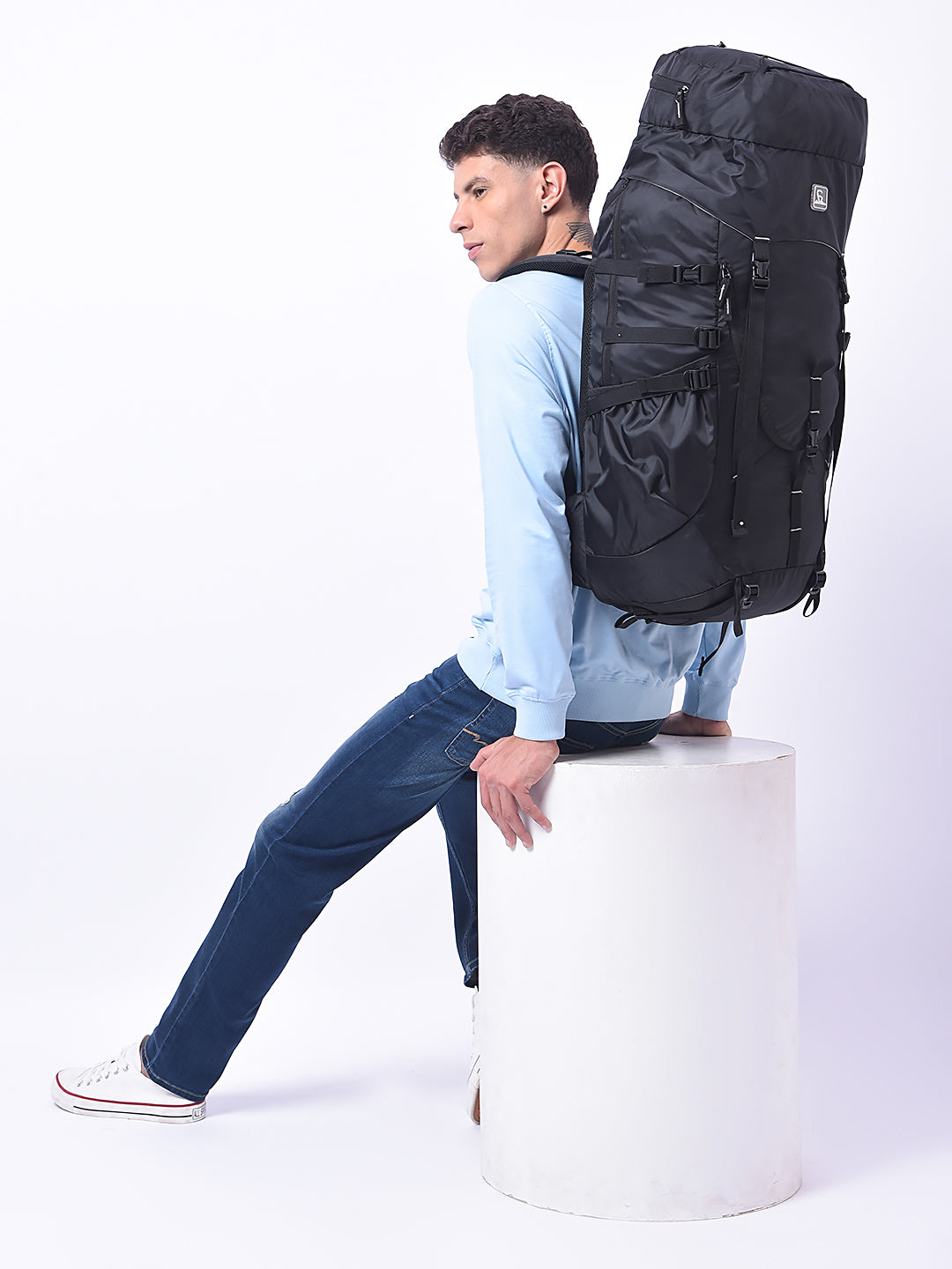 Greenlands Rucksack AXIDO X 50L — Adventure Travel Backpack Padded Back Support, U-Shaped Compartment, Hood Pocket, Ergonomic Padded Support, Bungee Cord and Safety Whistle
