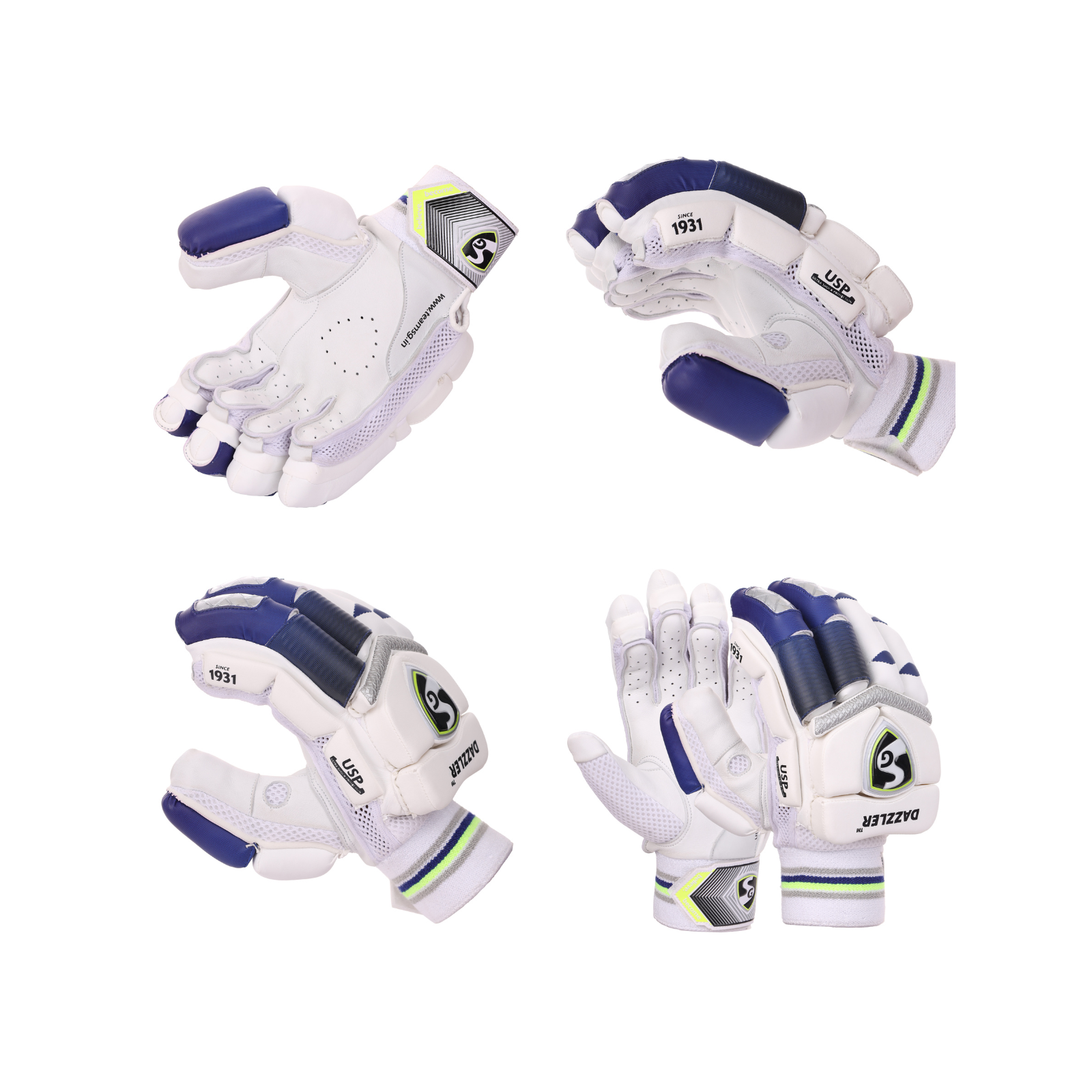 SG Dazzler Batting Gloves with Premium Quality Leather Palm