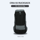 Greenlands CRIA 55L Rucksack Black | Durable Trekking Bag with Multiple Compartments for Adventure Travel