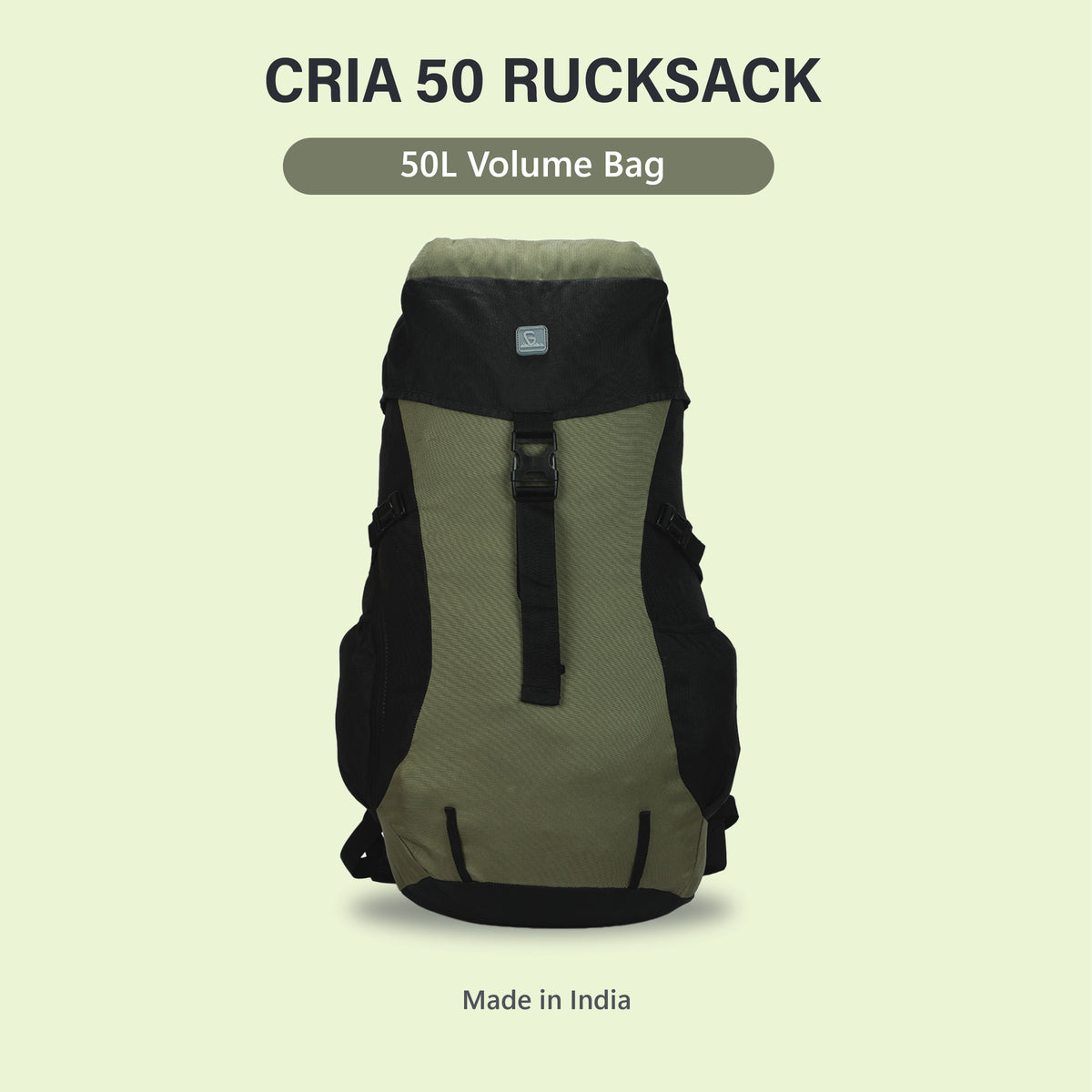 Greenlands CRIA 50L Rucksack Olive | Durable Trekking Bag with Multiple Compartments for Adventure Travel