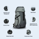 Greenlands CRIA 50L Rucksack Grey | Durable Trekking Bag with Multiple Compartments for Adventure Travel