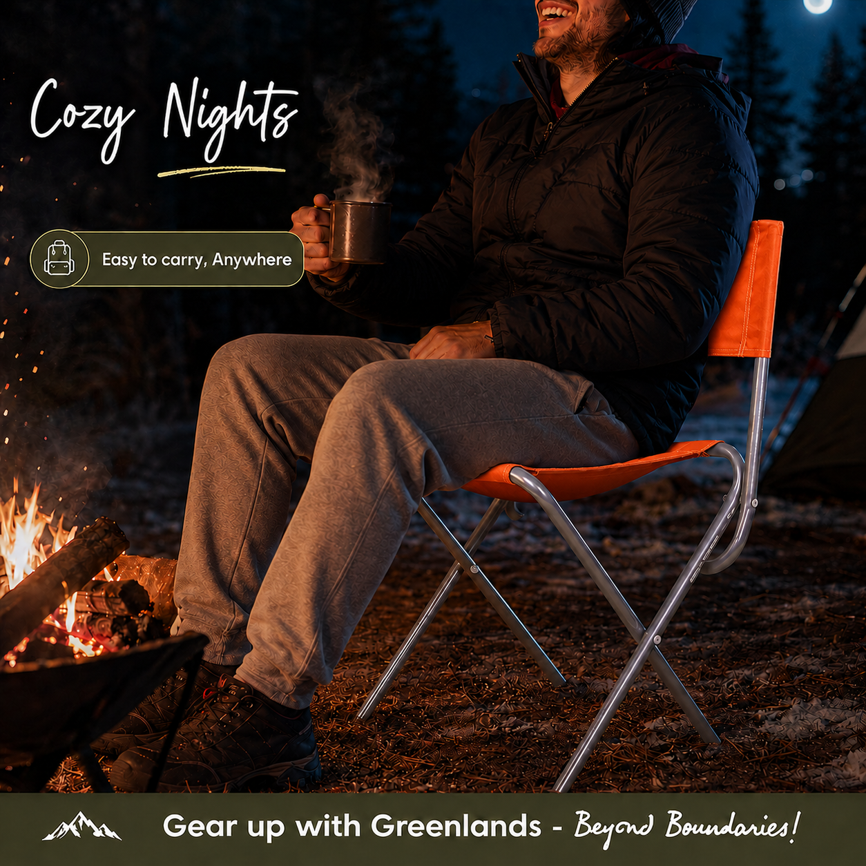Lightweight Camping Chair – Aluminium Orange
