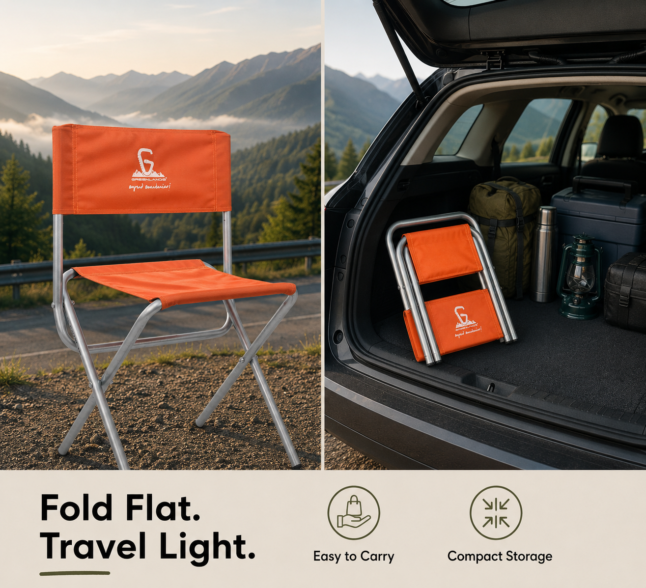 Lightweight Camping Chair – Aluminium Orange