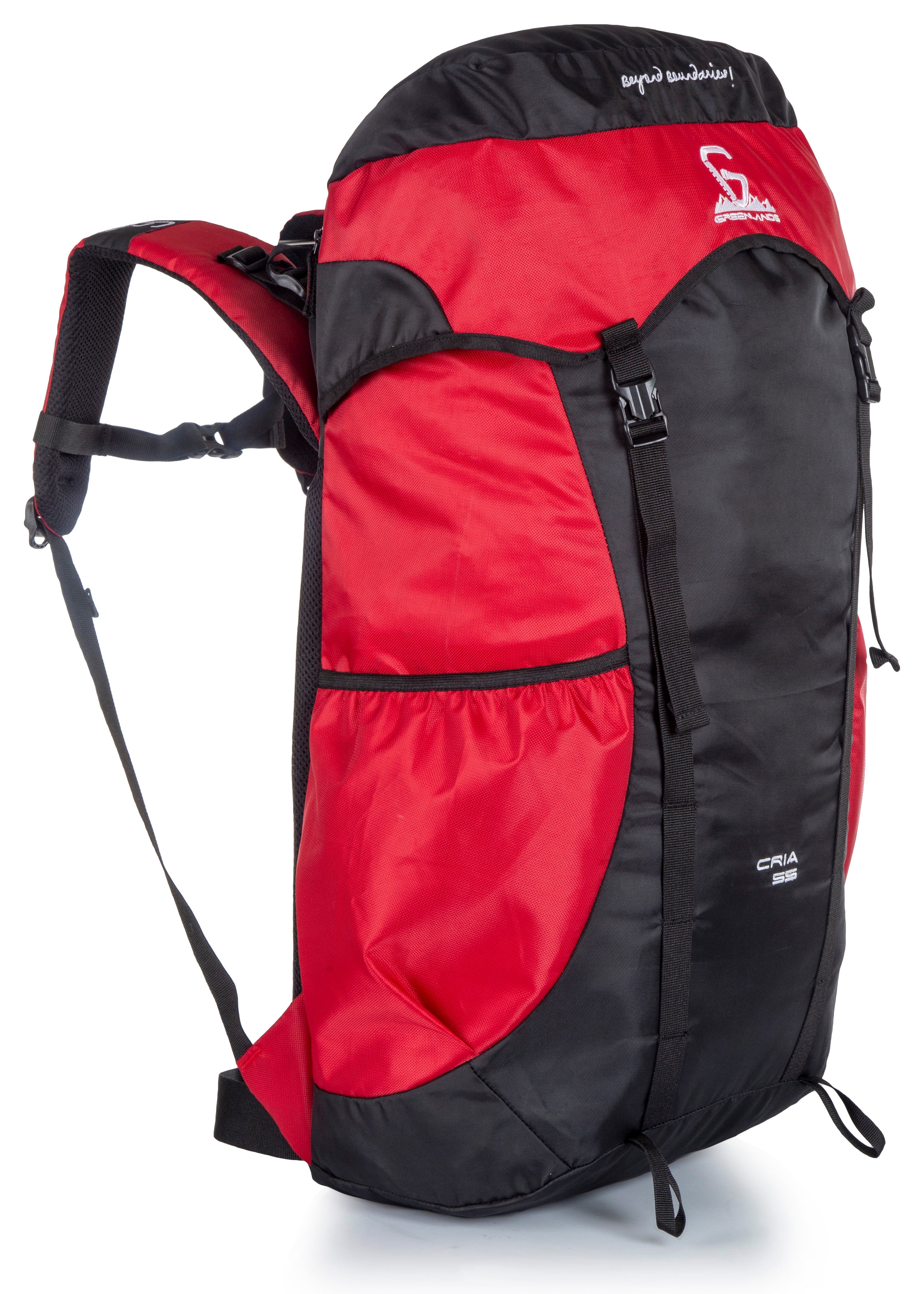 Greenlands CRIA 55L Rucksack Red | Durable Trekking Bag with Multiple Compartments for Adventure Travel