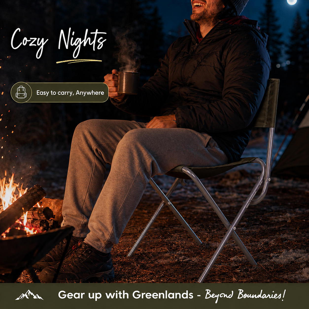 Lightweight Camping Chair – Aluminium, Olive