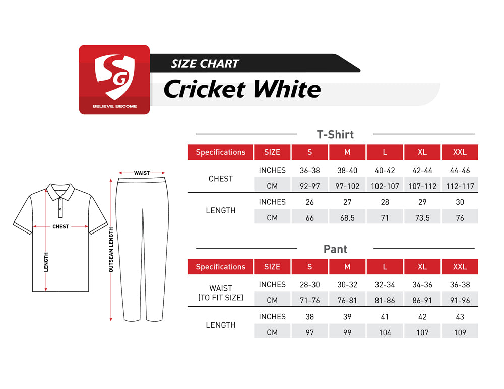 SG Club Full Sleeve Combo Cricket Whites (Senior)