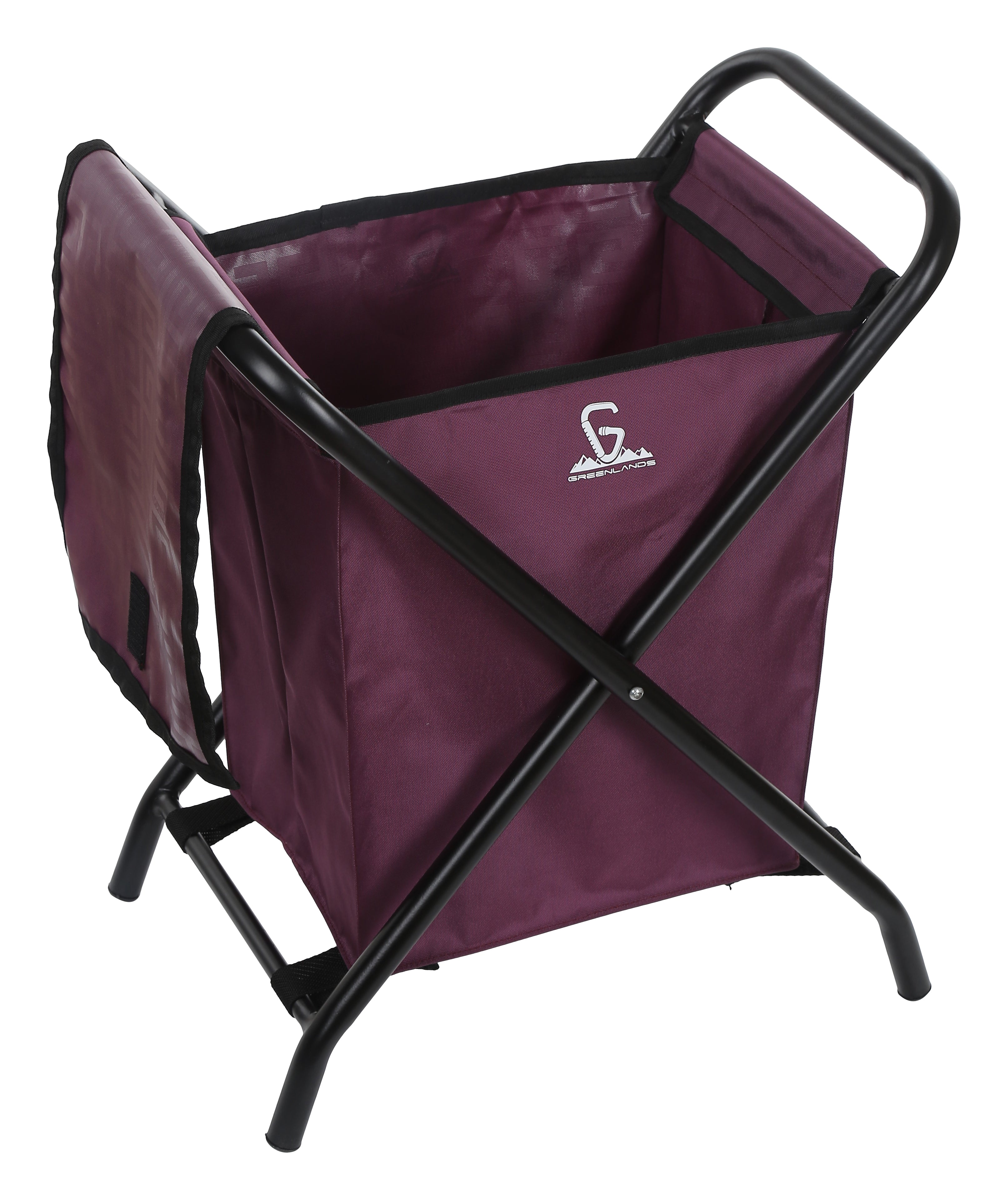 Greenlands 20L Medium Wine Camping Storage Bin - Mild Steel Folding Frame with Rust-Resistant Polyester Fabric, No Assembly Required for Outdoor Gear