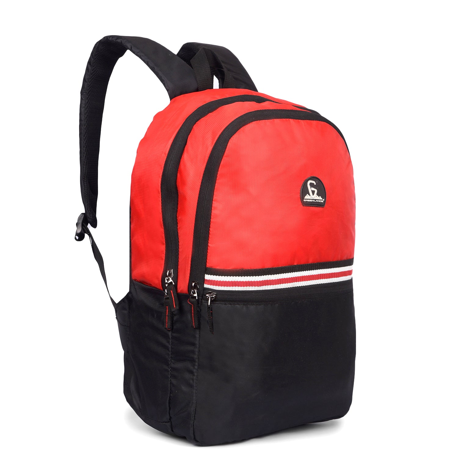Greenlands 29L Stria Lightweight Backpack (Red) | S-Curved Shoulder Straps & Spacious Compartment | Ideal for Men & Women | Perfect for Travel, School & Office