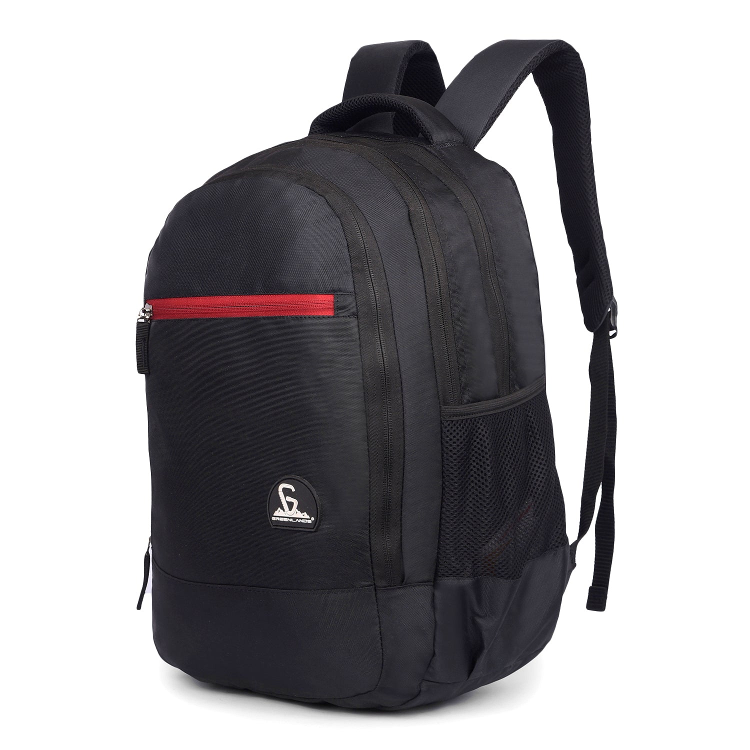 Greenlands 33L Zipster Laptop Backpack | 3 Large Compartments, Fits Up to 17" Laptop | Perfect for Office, School, Travel & Hiking | Unisex (Black)