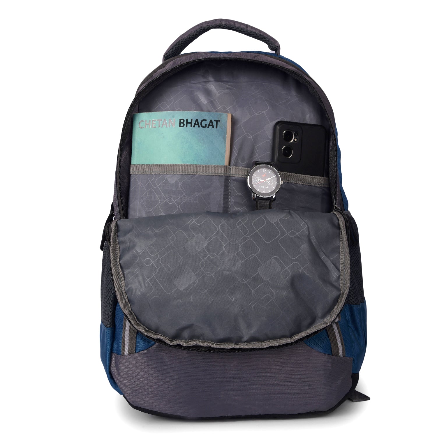 Greenlands 33L Martian Laptop Backpack | Fits 17" Laptop, External Bottle Holder | Ideal for Men & Women | Perfect for Travel, Office, School & Hiking (Blue)