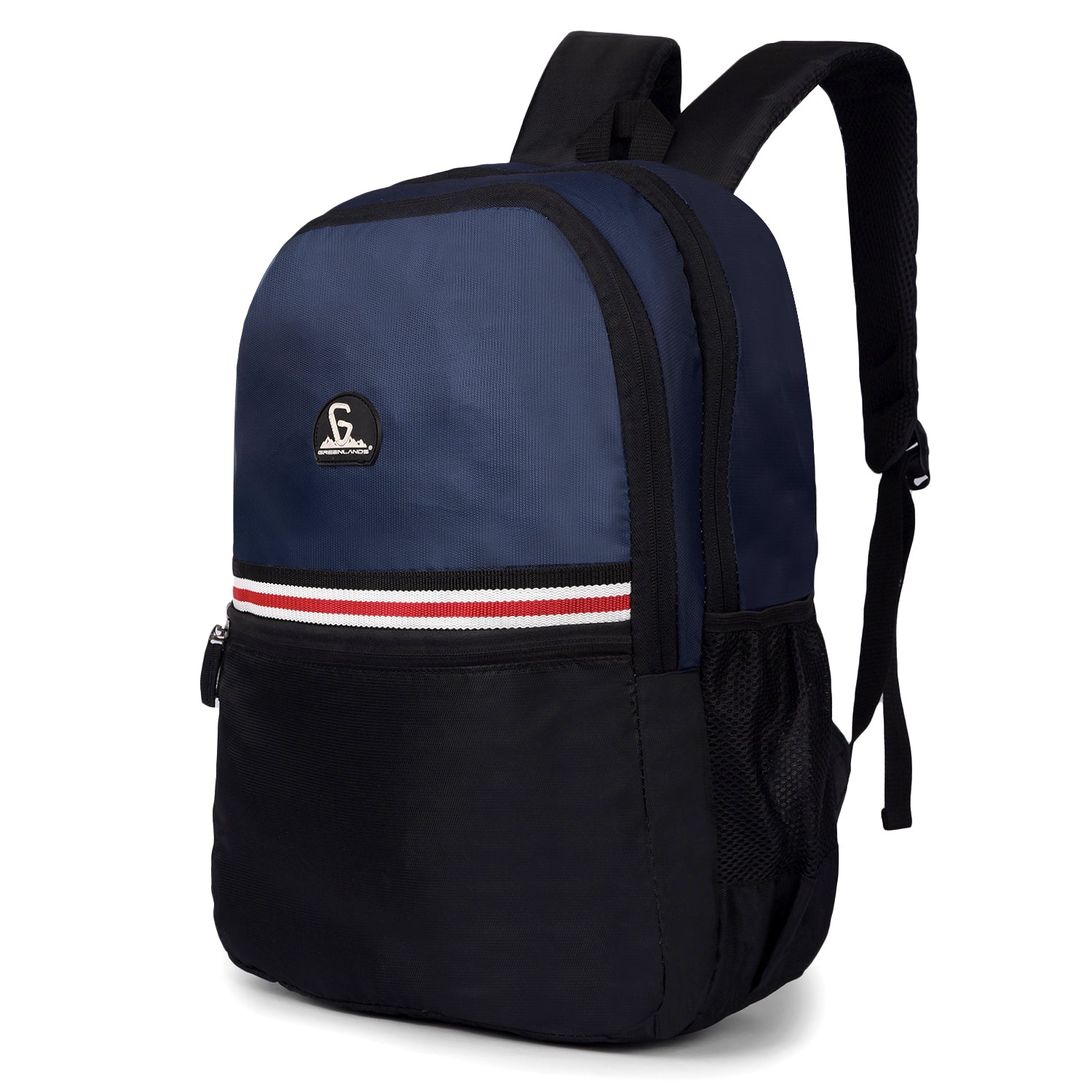 Greenlands 29L Stria Lightweight Backpack (Navy/Black) | S-Curved Shoulder Straps & Spacious Compartment | Ideal for Men & Women | Perfect for Travel, School & Office