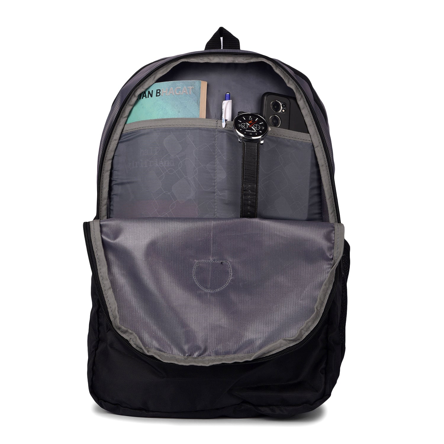 Greenlands 29L Stria Lightweight Backpack (Grey) | S-Curved Shoulder Straps & Spacious Compartment | Ideal for Men & Women | Perfect for Travel, School & Office