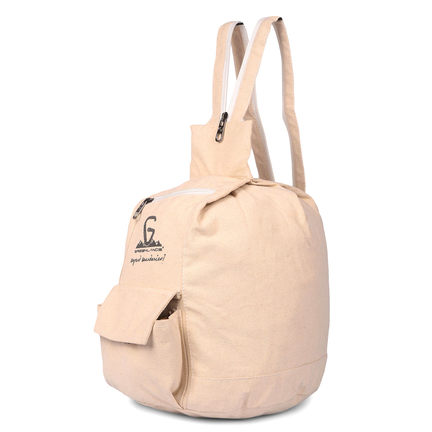 Greenlands Canvas Backpack – Off White | Stylish Casual Tote Backpack for College, Shopping & Everyday Use