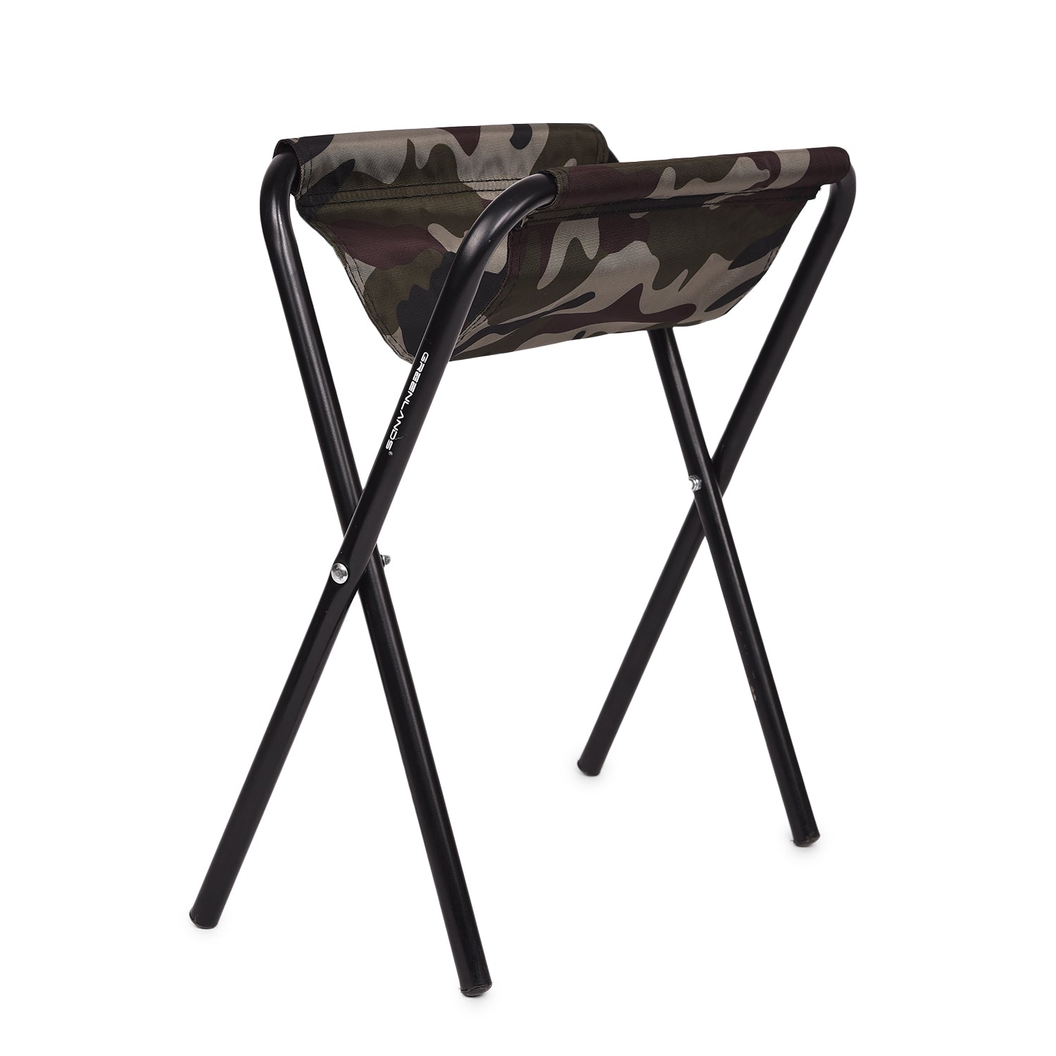 Greenlands Foldable Camping Stool – Mild Steel Medium, Camo | Sturdy Portable Outdoor Stool for Camping & Travel