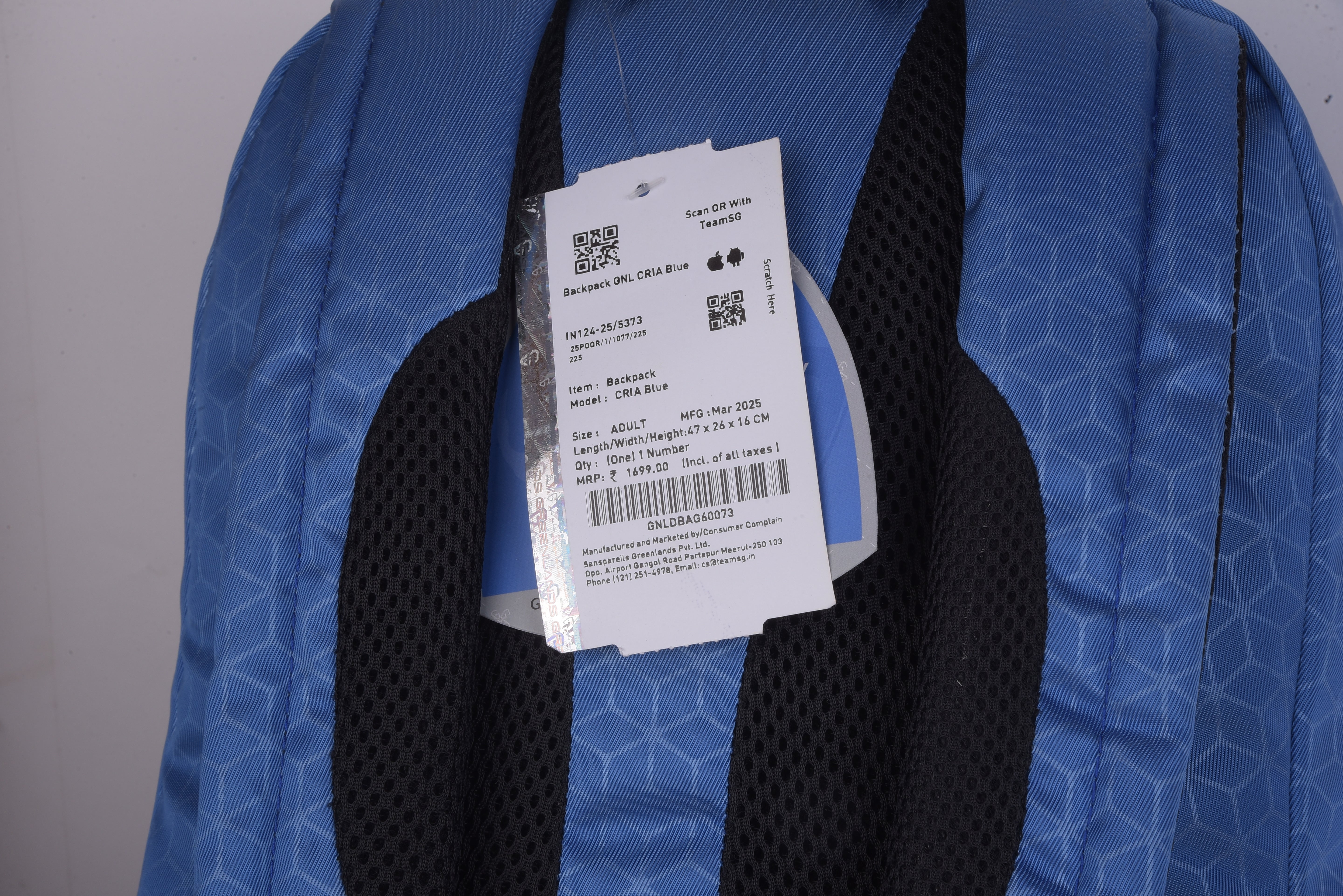 Greenlands CRIA 20L CAMPUS Backpack | Lightweight Unisex Day Pack for Travel, Hiking and Daily Use | 1 Main Compartment, 2 Easy-Access Pockets, Padded Straps and Cushioned Back