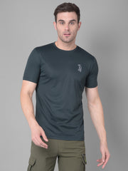 Deep Green Allure Kookaburra's Round Neck T-Shirt for a Distinctive Statement