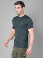 Deep Green Allure Kookaburra's Round Neck T-Shirt for a Distinctive Statement