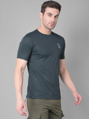 Deep Green Allure Kookaburra's Round Neck T-Shirt for a Distinctive Statement