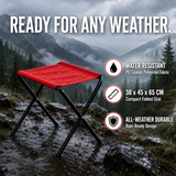 Foldable Camping Stool – Mild Steel Red