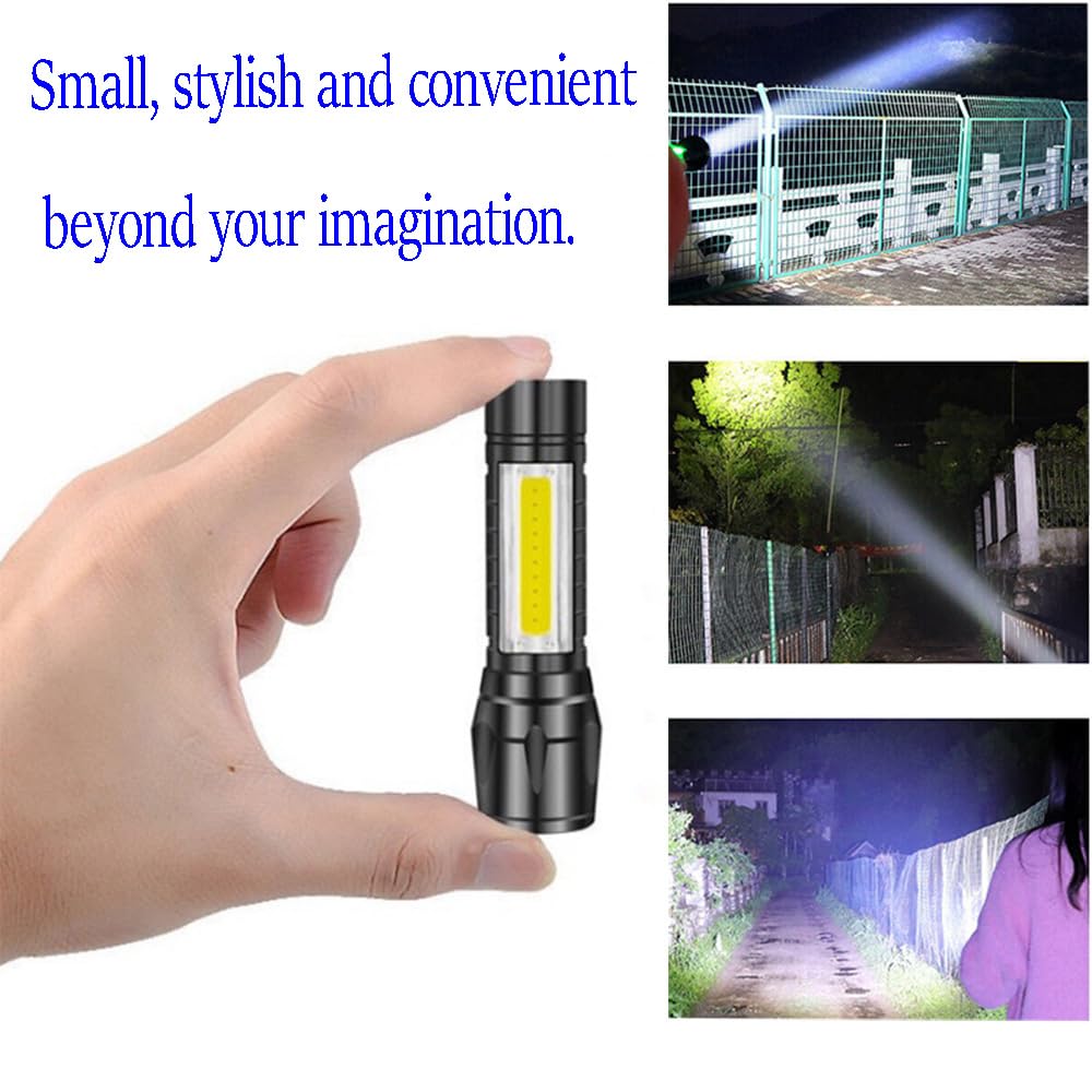 Greenlands Mini LED Rechargeable Pocket Torch – 200 Lumens, 3 Modes, Zoom Focus | Camping & Hiking Flashlight
